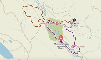 Wanderkarte der Korouoma-Schlucht