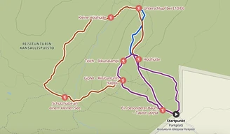 Wanderkarte des Nationalparks Riisitunturi
