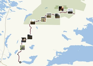 Wanderkarte für eine Herbstwanderung in Lappland